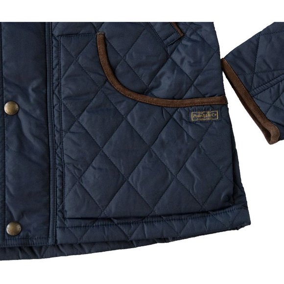NEW $365 Polo Ralph Lauren Womens Equestrian Jacket! Small  Navy  Brown Trim - Picture 5 of 5